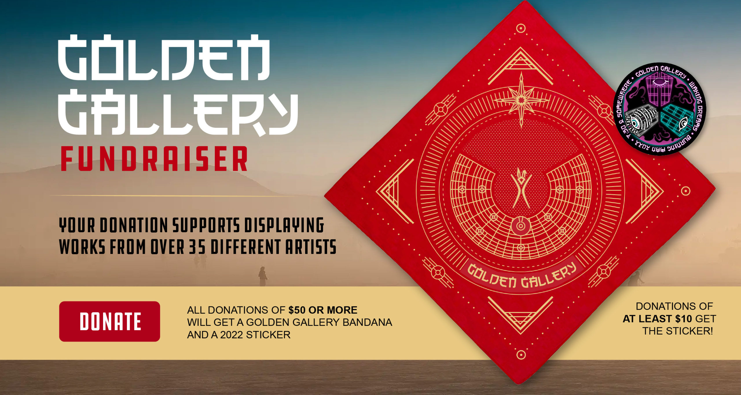 Golden gallery Fundraising bandana